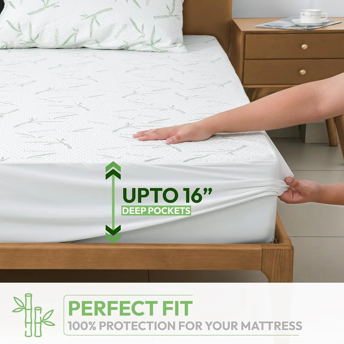 LDC Lux Decor Collection Waterproof Mattress Protector Bamboo Rayon Cooling