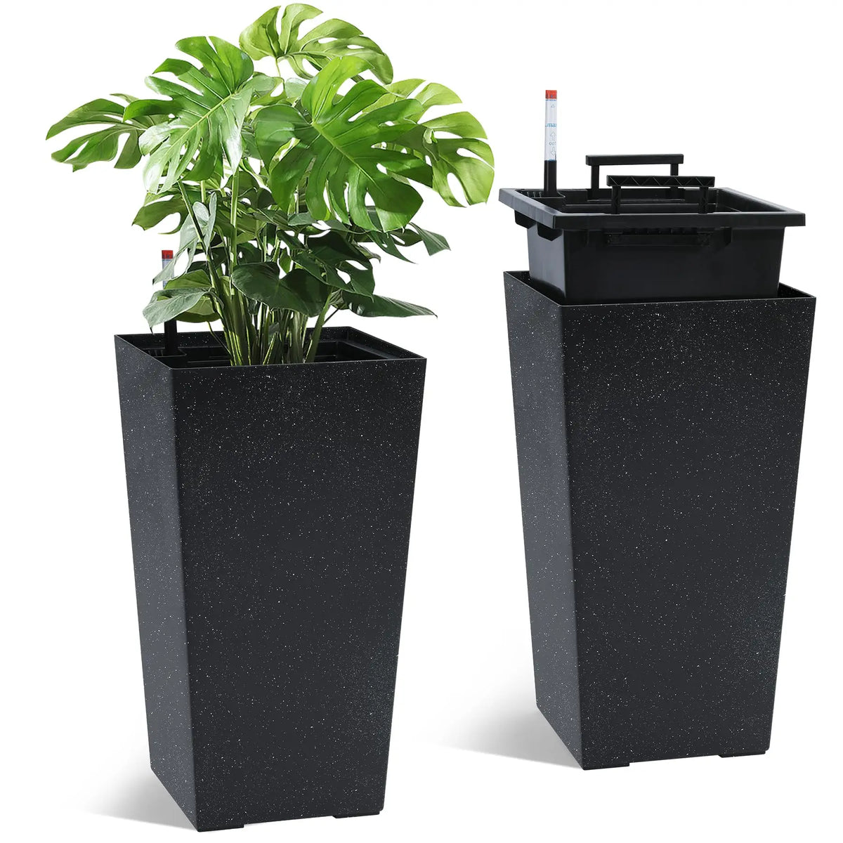Set Of Two Indoor And Outdoor Planters With Water Monitors