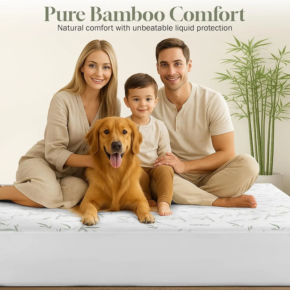 LDC Lux Decor Collection Waterproof Mattress Protector Bamboo Rayon Cooling