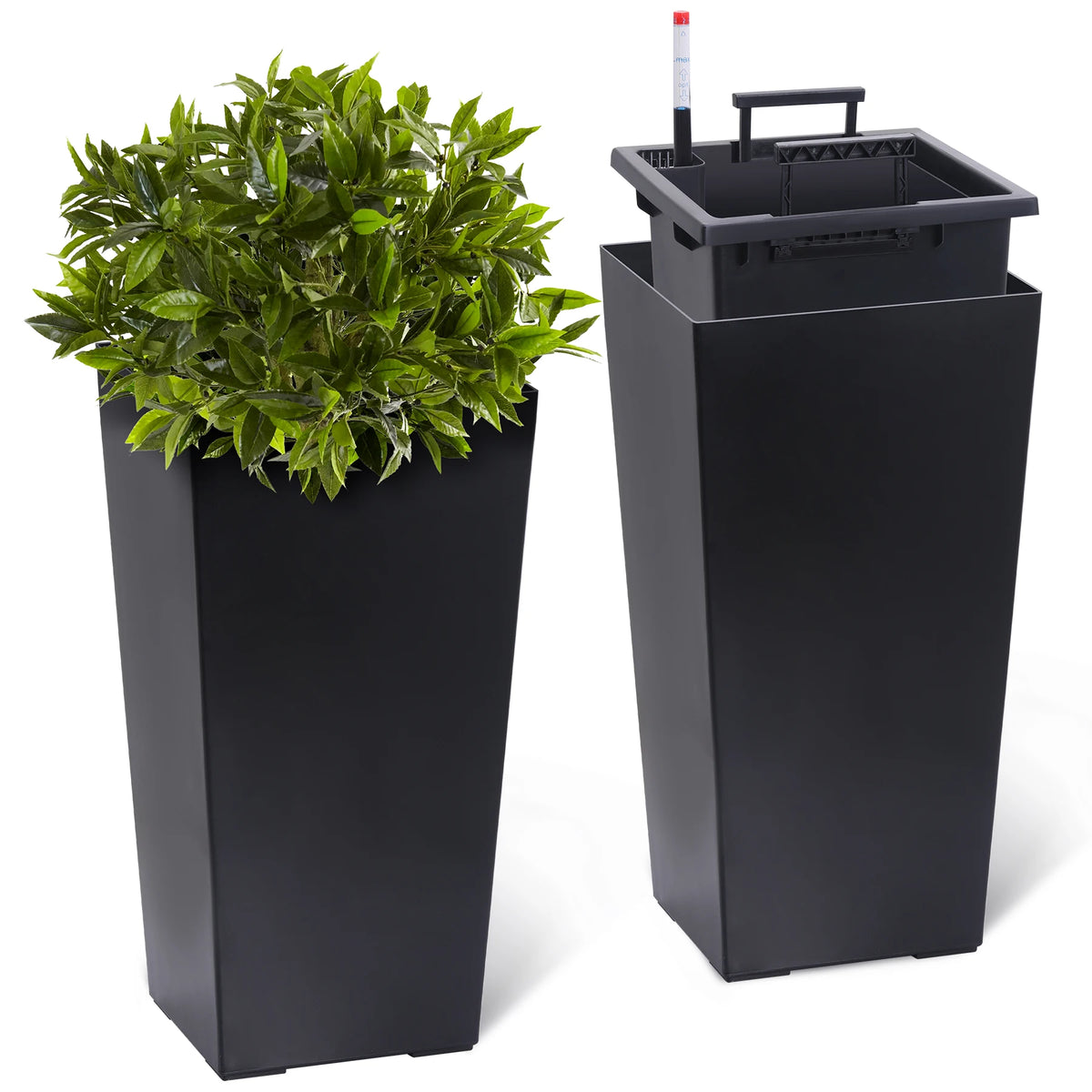 Set Of Two Indoor And Outdoor Planters With Water Monitors