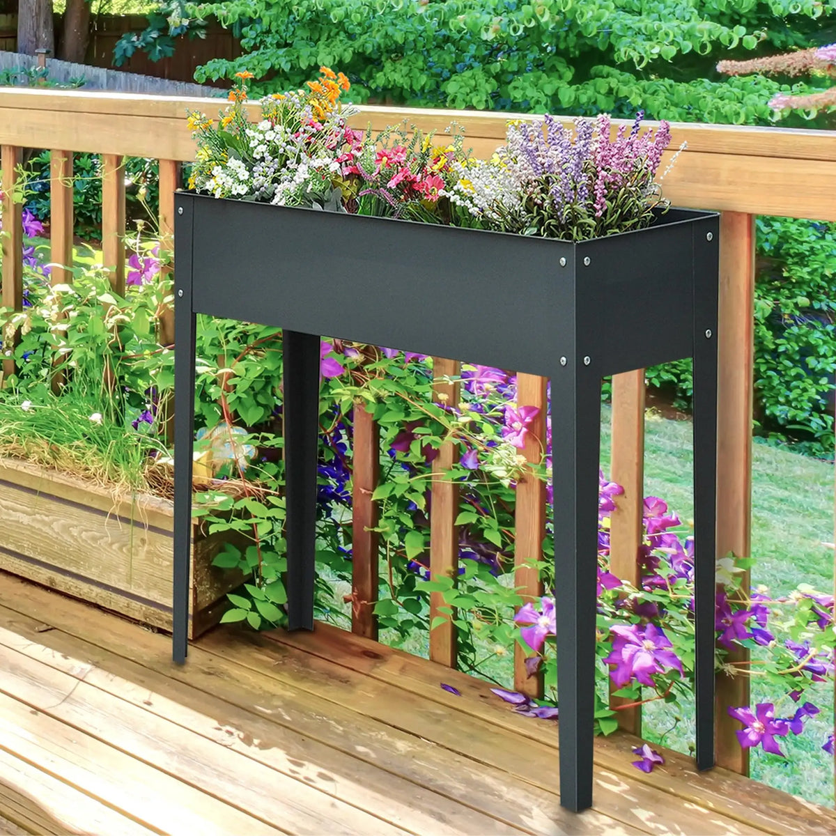 Outsunny Elevated Garden Planter Box For Vegetables And Herbs
