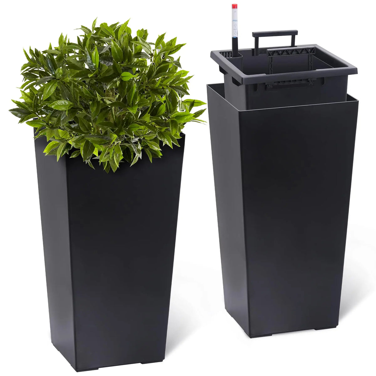 Set Of Two Indoor And Outdoor Planters With Water Monitors