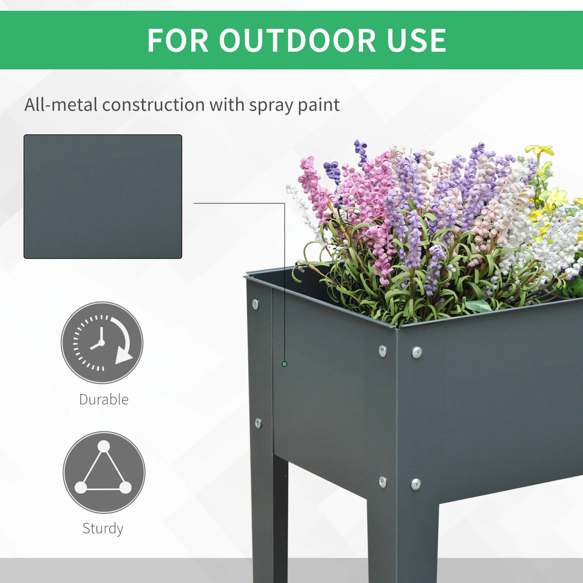 Outsunny Elevated Garden Planter Box For Vegetables And Herbs