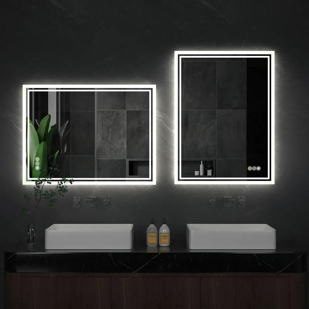 Luvodi Led Bathroom Mirror Frameless Touch Sensor Anti Fog Light