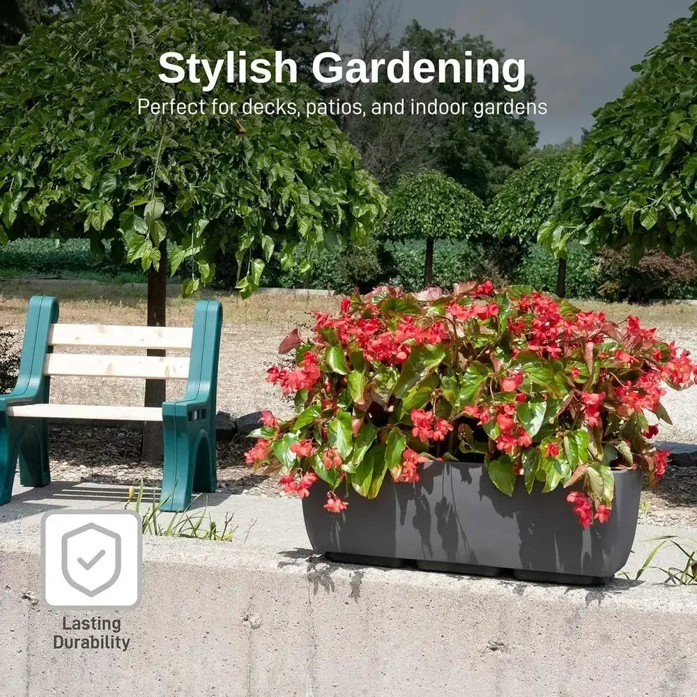 Elevated Weather Resistant Garden Planter With Iron Stand