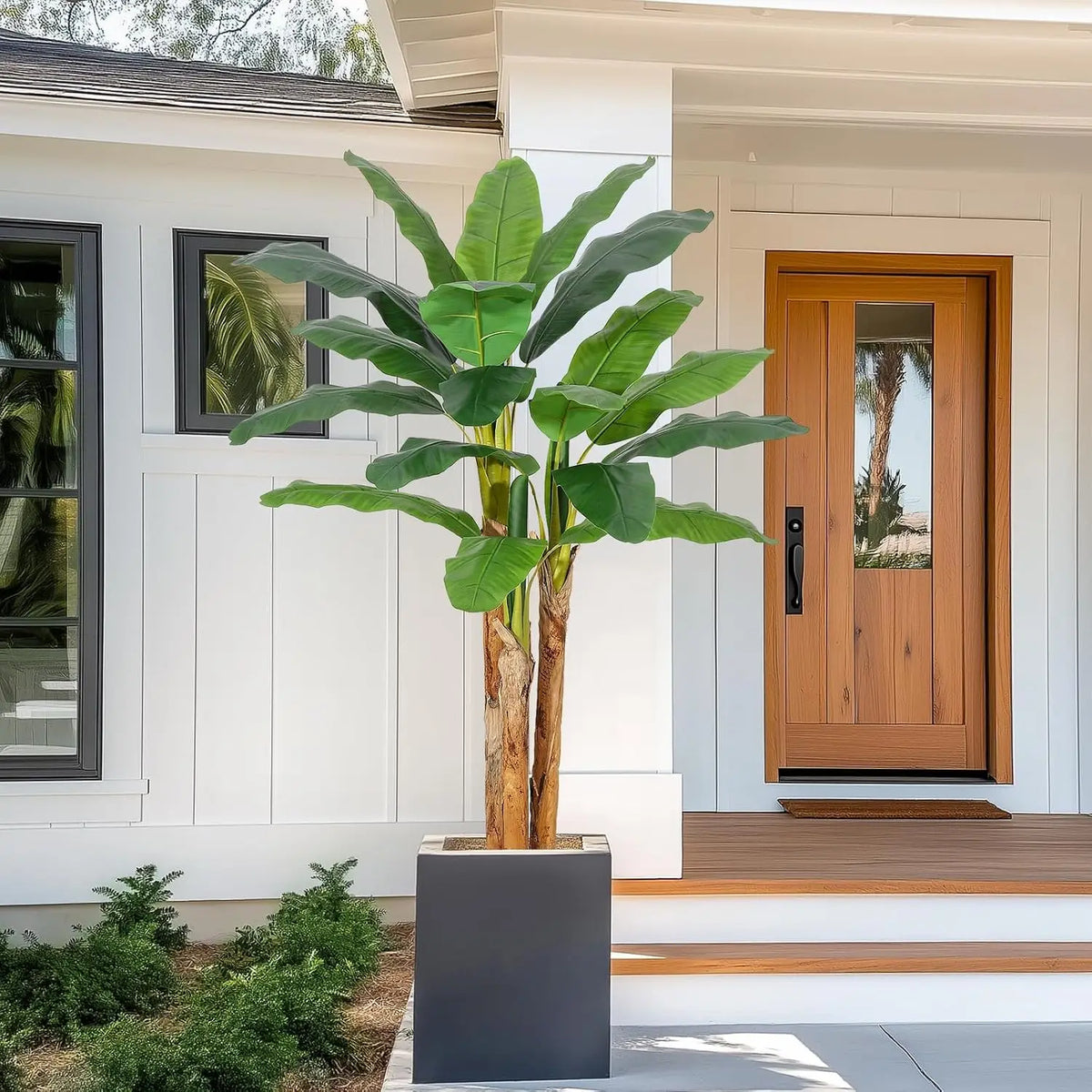 Artificial Banana Tree With Stand For Indoor Home Decor