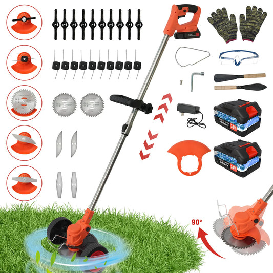 21V Cordless Electric Lawn Mower Foldable Garden Grass Trimmer
