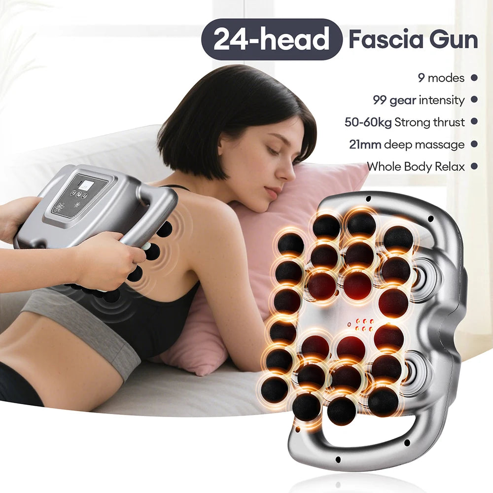 Foreverlily 24 Head Fascia Massage Gun For Full Body Recovery