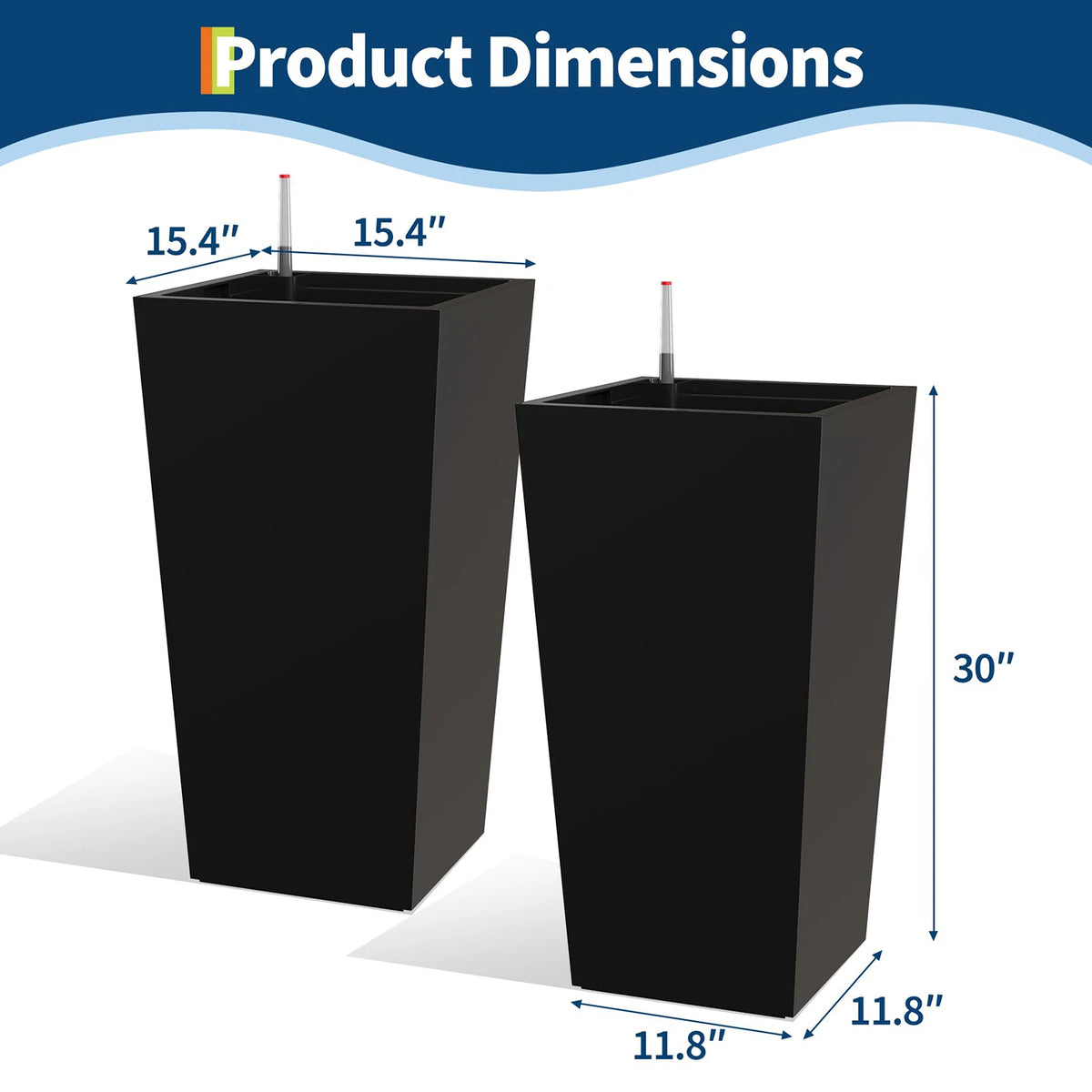 HiMISS Self Watering Planter For Indoor And Outdoor Use