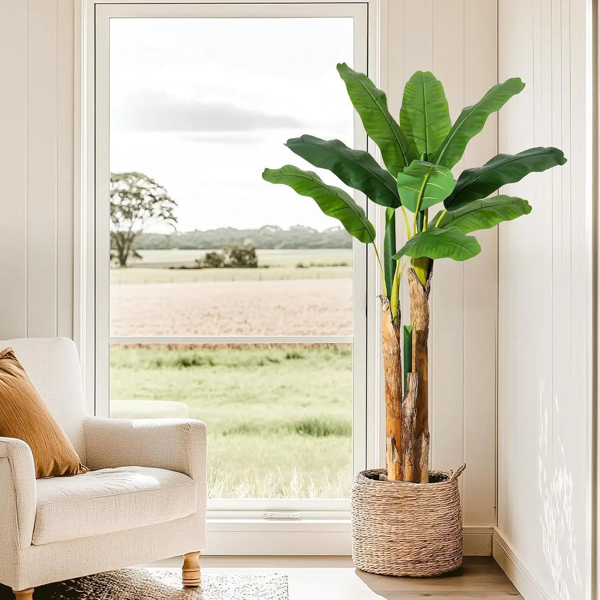 Artificial Banana Tree With Stand For Indoor Home Decor