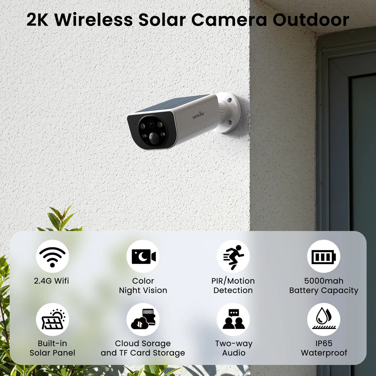 Wansview 2K Outdoor Wireless Security Camera With Floodlight