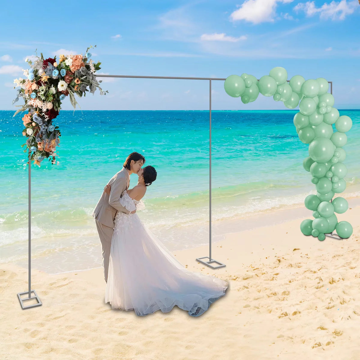 3x6m/10x20ft Metal Wedding Arch Stand,Heavy Duty Photography Backdrop Curtain Frame Balloon Flower Decoration Rack Plant Support