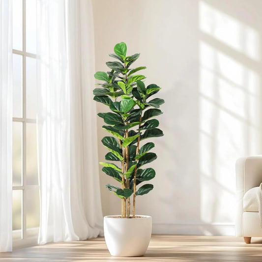 HiMiss Artificial Fiddle Leaf Fig Tree Indoor Outdoor Decor