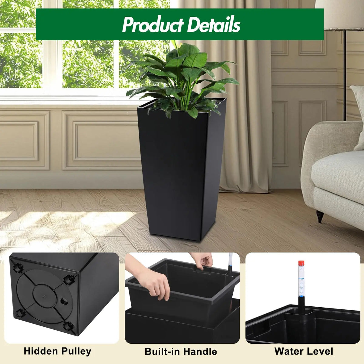 HiMISS Self Watering Planter For Indoor And Outdoor Use