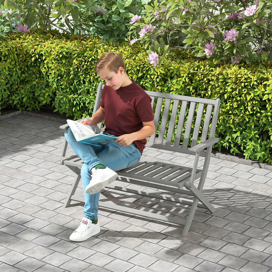 Outsunny Wood Foldable Bench for Outdoor Patio and Garden