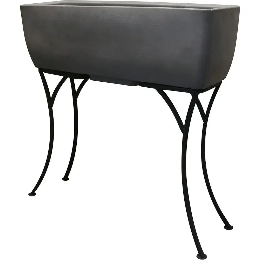 Elevated Weather Resistant Garden Planter With Iron Stand