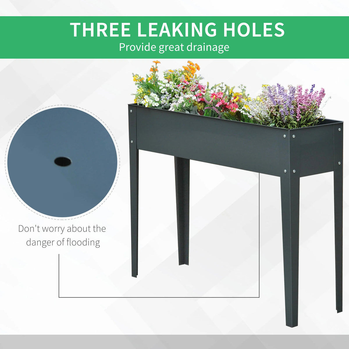 Outsunny Elevated Garden Planter Box For Vegetables And Herbs