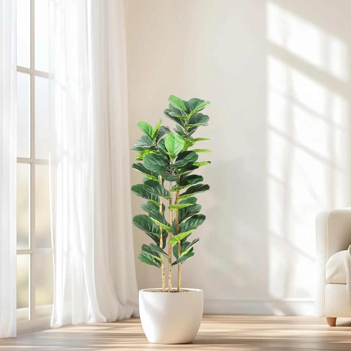HiMiss Artificial Fiddle Leaf Fig Tree Indoor Outdoor Decor