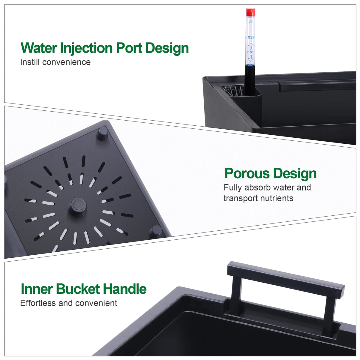 Set Of Two Indoor And Outdoor Planters With Water Monitors