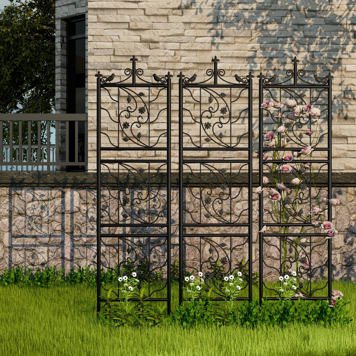Decorative Outdoor Metal Garden Trellis Lattice For Climbing Plants