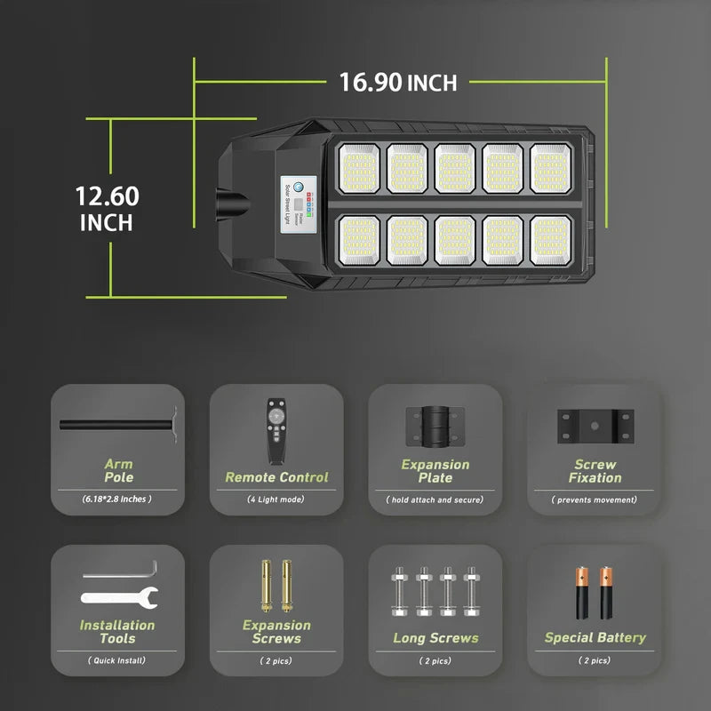Solar Led Outdoor Street Light With Motion Sensor Remote Control