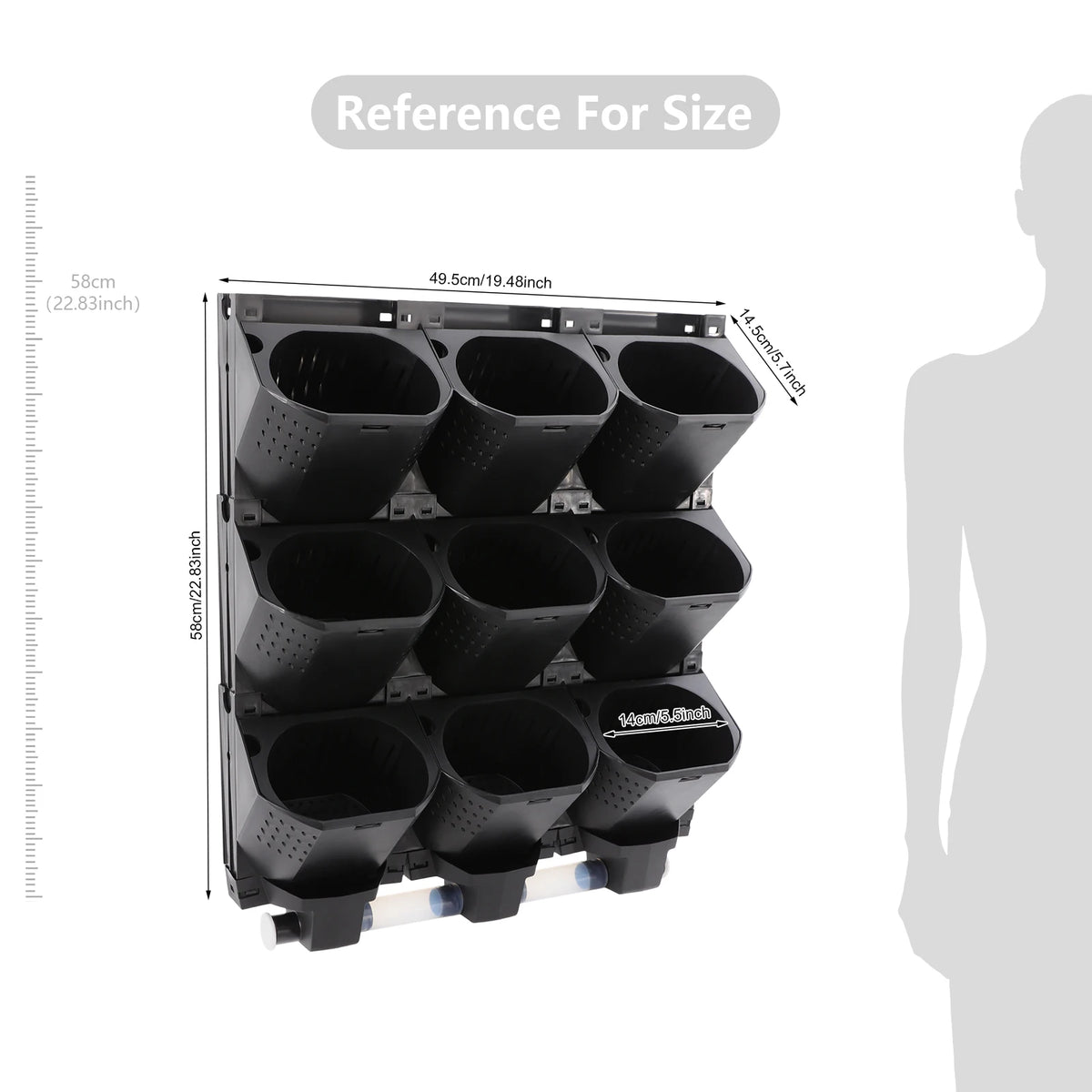 Modular Vertical Wall Planter With Drainage For Home Gardens