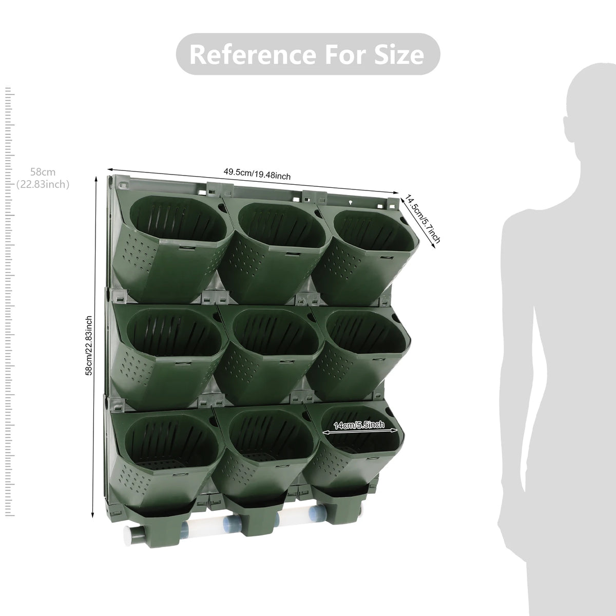 Modular Vertical Wall Planter With Drainage For Home Gardens