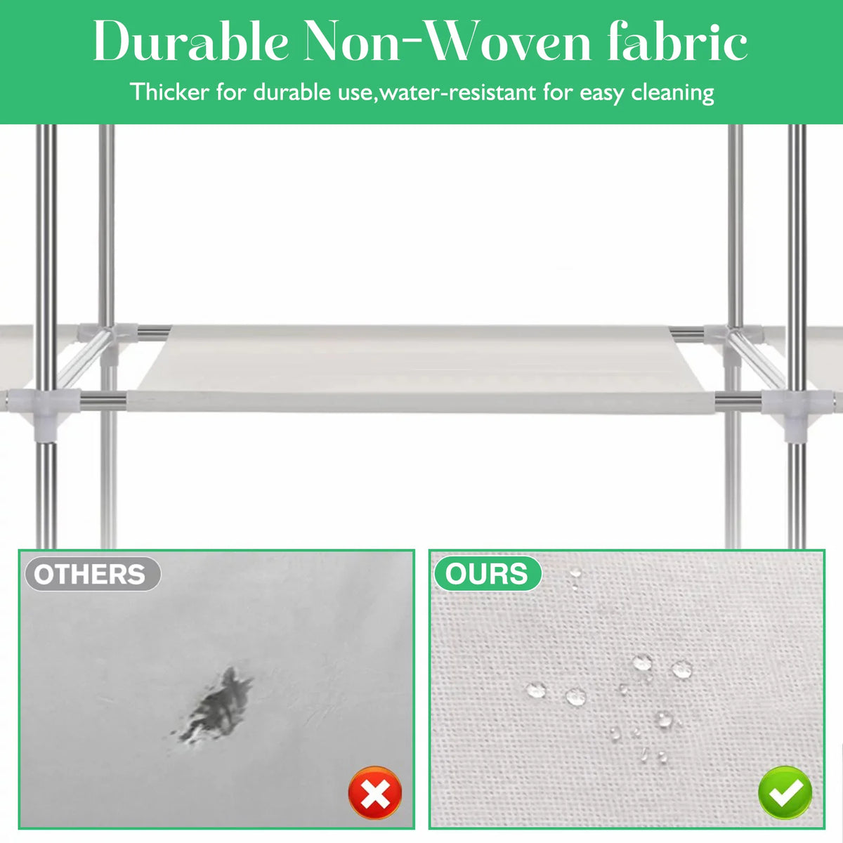 Portable Wardrobe Organizer Storage Rack For Clothes And Shoes Nonwoven Fabric