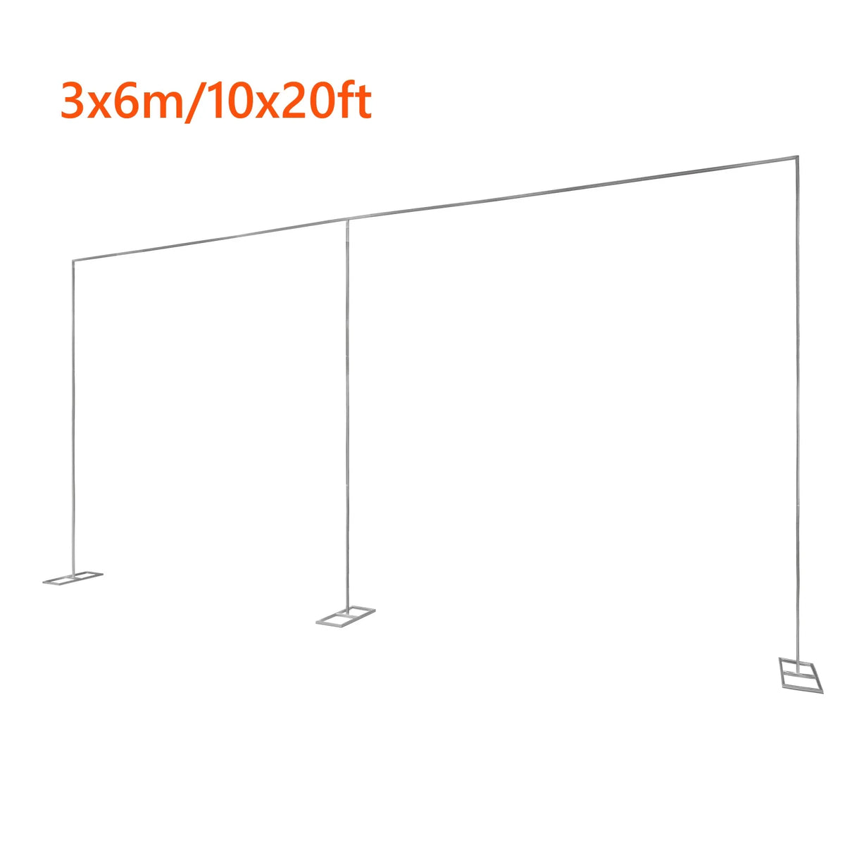 3x6m/10x20ft Metal Wedding Arch Stand,Heavy Duty Photography Backdrop Curtain Frame Balloon Flower Decoration Rack Plant Support
