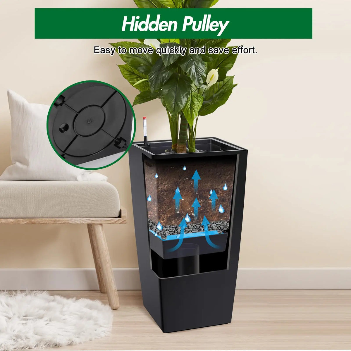 HiMISS Self Watering Planter For Indoor And Outdoor Use