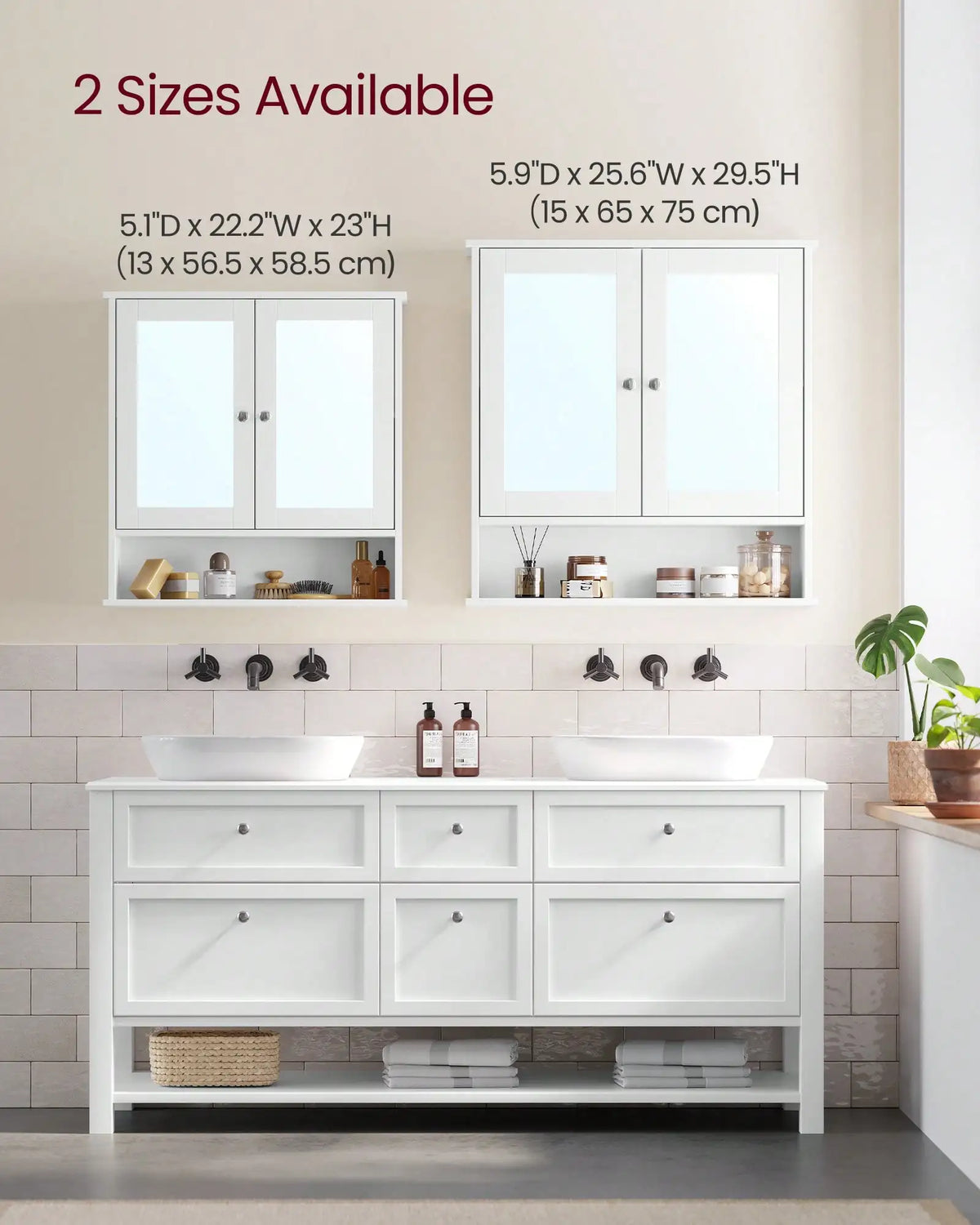 Wood Wall Mount Bathroom Cabinet With Mirror And Storage