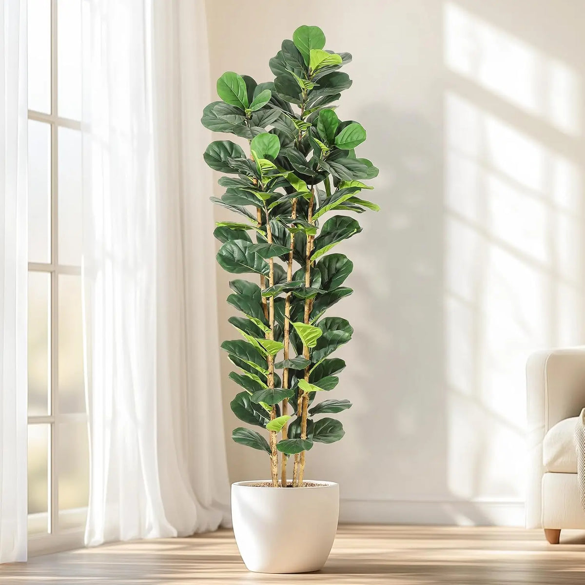 HiMiss Artificial Fiddle Leaf Fig Tree Indoor Outdoor Decor