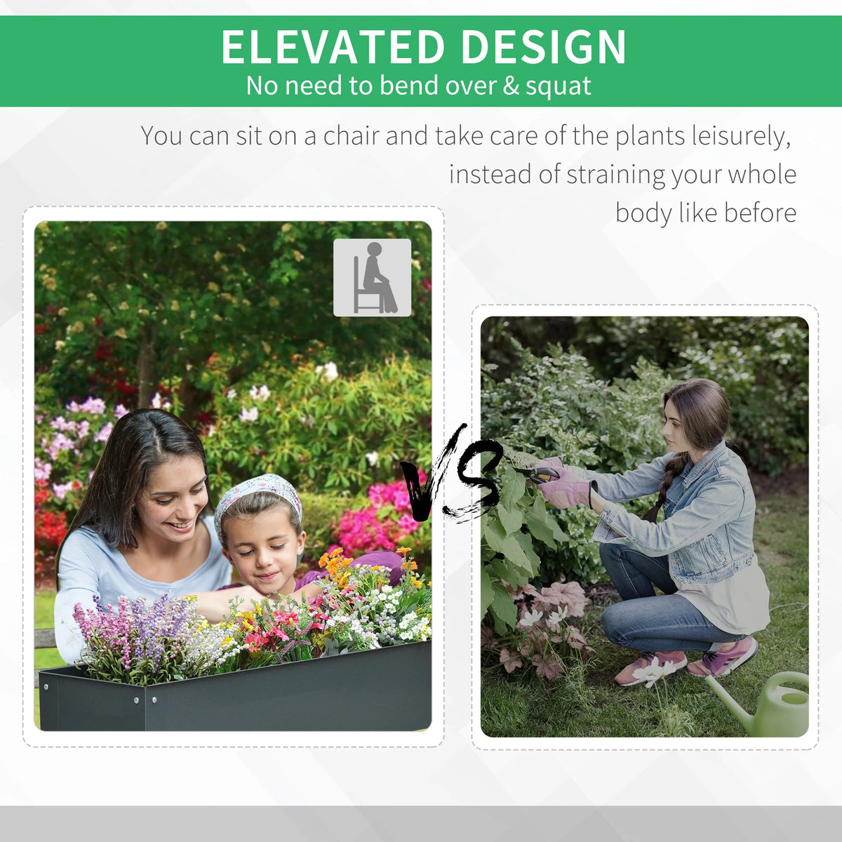 Outsunny Elevated Garden Planter Box For Vegetables And Herbs