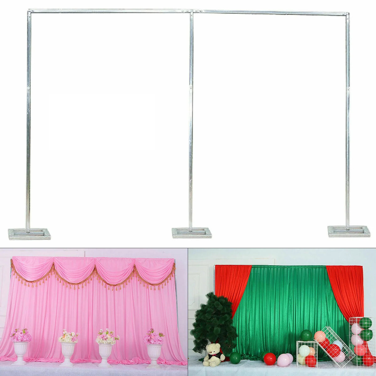 3x6m/10x20ft Metal Wedding Arch Stand,Heavy Duty Photography Backdrop Curtain Frame Balloon Flower Decoration Rack Plant Support